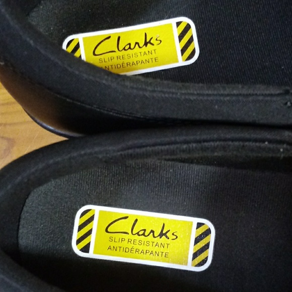 Clarks slip resistant black shoes size 9.5 - Picture 6 of 8
